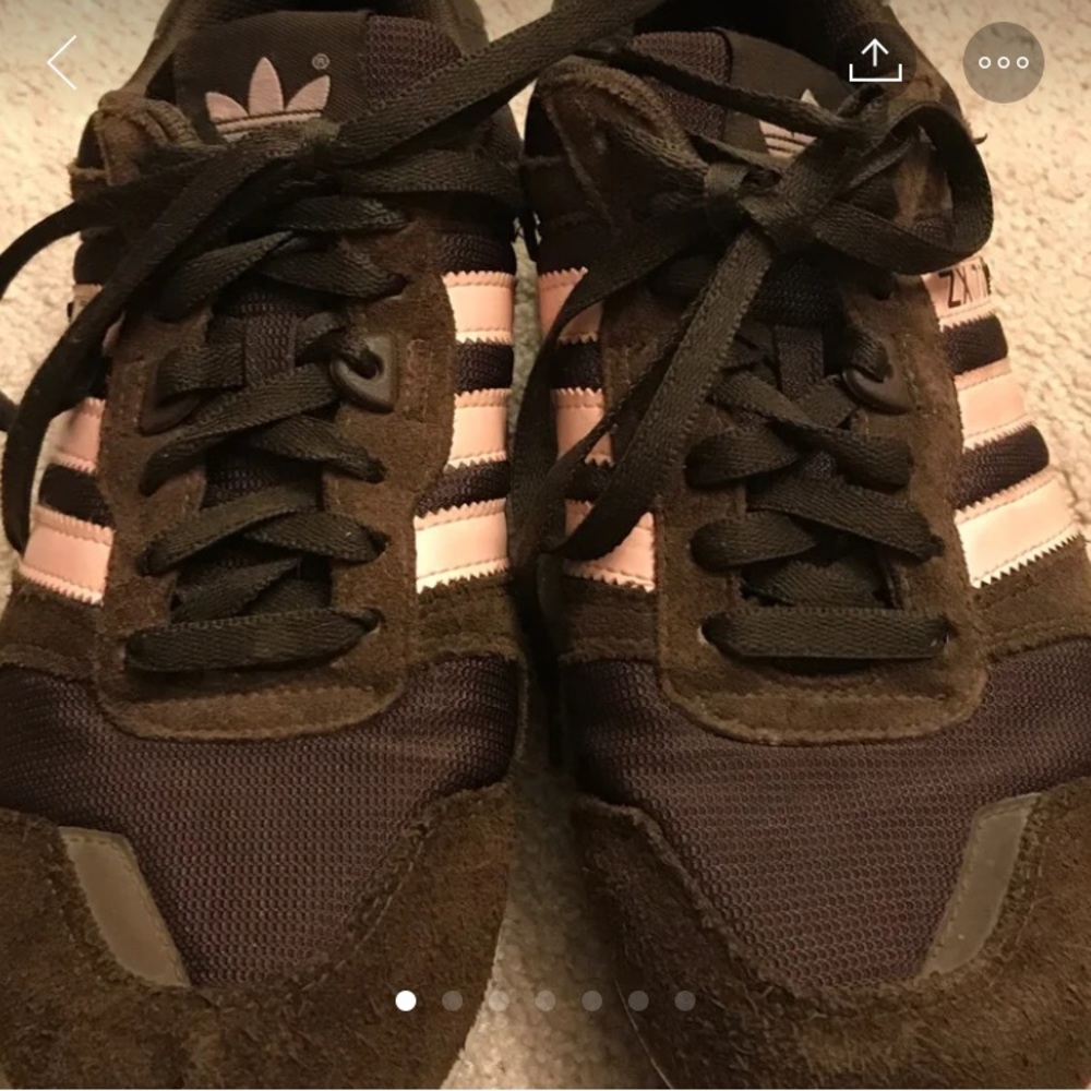 Women’s Adidas Brown and Pink Suede Shoes